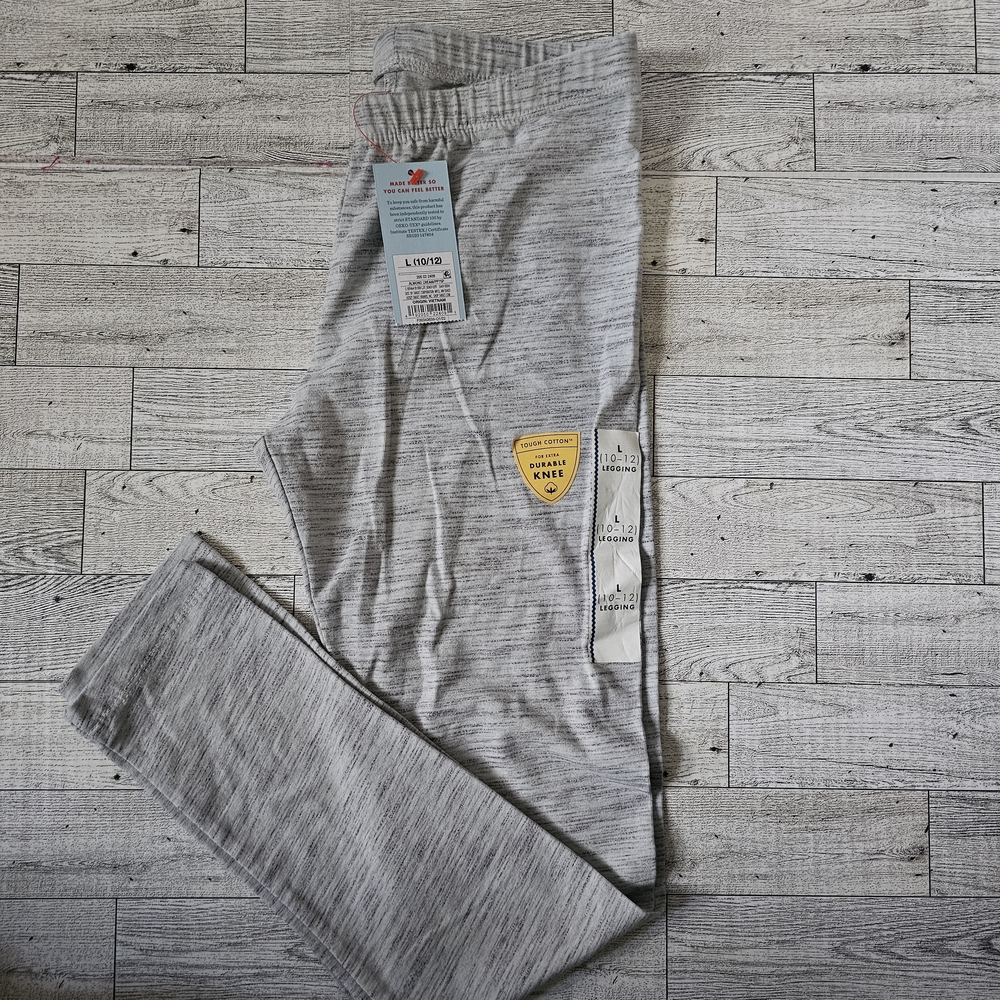 Cat & Jack Girls Gray Leggings, Size Large (10-12) Reinforced Knee